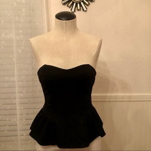 Last Call Bebe Bustier Peplum Top